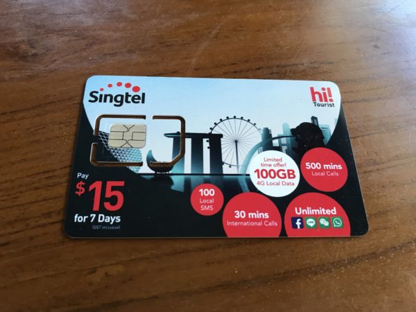 シンガポール　旅行用　SIMカード　購入方法