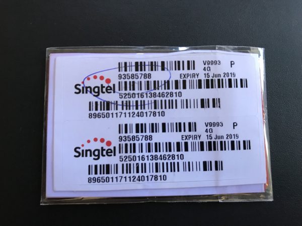 シンガポール　旅行用　SIMカード　購入方法
