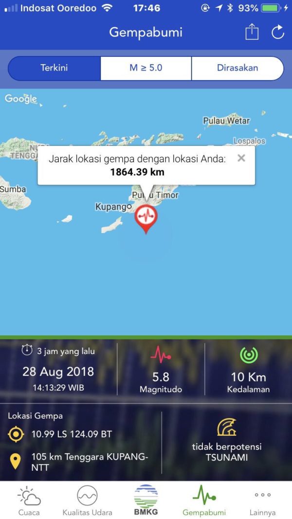 BMKG　災害　情報収集　バリ島　インドネシア